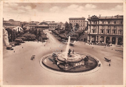Cartolina Roma Piazza Esedra 1936