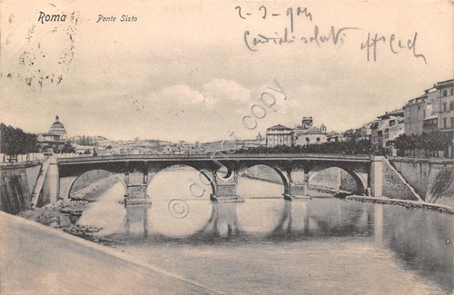 Cartolina Roma Ponte Sisto 1904