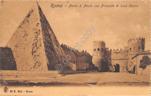 Cartolina Roma Porta San Paolo Piramide Ed Risi 1908