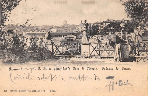 Cartolina Roma S. Pietro Casa di Tiberio Palazzo dei Cesari …