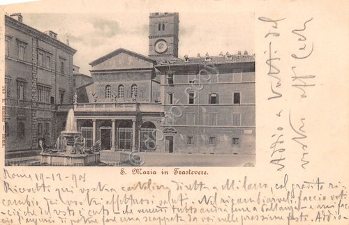 Cartolina Roma Santa Maria in Trastevere 1908