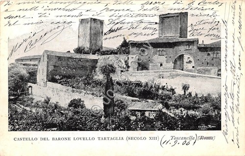 Cartolina Roma Toscanella Castello del Barone Lovello Tartaglia 1906