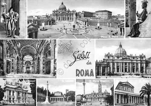 Cartolina Roma vedute varie Vaticano S.Maria Maggiore S. Lorenzo S. …