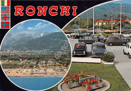 Cartolina Ronchi Massa Vedutine auto d'epoca 1979