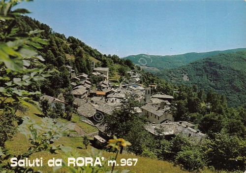 Cartolina Rorà panorama 1981