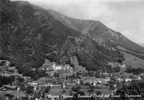 Cartolina Roreto Chisone Frazione Castel del Bosco Panorama 1959