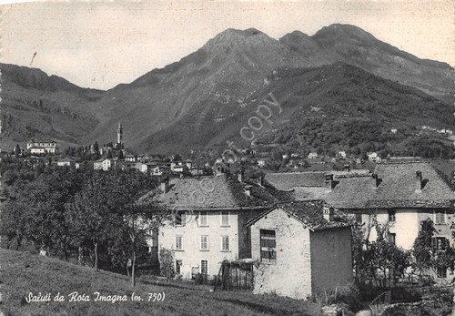 Cartolina Rota Imagna casolari 1953