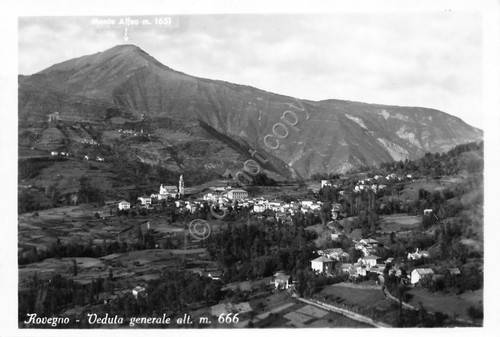 Cartolina Rovegno veduta generale con Monte Alteo 1956