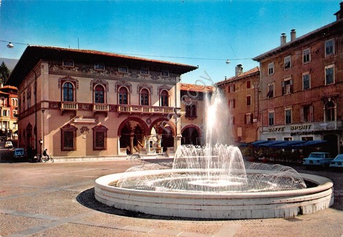 Cartolina Rovereto Piazza Rosmini Caffè sport 1973