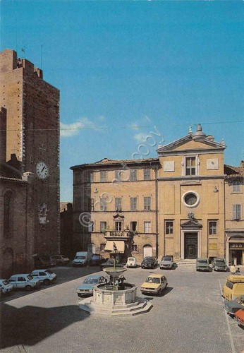 Cartolina S. Elpidio a Mare Piazza Matteotti auto Anni '70