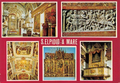 Cartolina S. Elpidio a Mare vedute varie opere d'arte