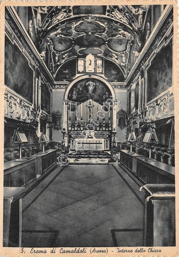 Cartolina S. Eremo di Camaldoli Interno Chiesa (Arezzo)
