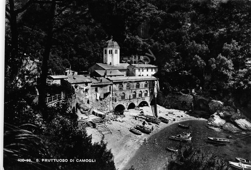 Cartolina S. Fruttuoso di Camogli la baia 1953