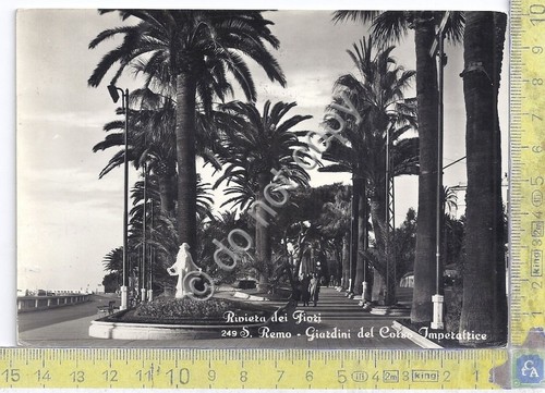 Cartolina S. Remo Giardini Corso Imperatrice 1963 (Imperia)