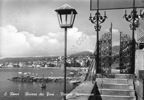 Cartolina S. Remo Panorama da discesa cancello 1954