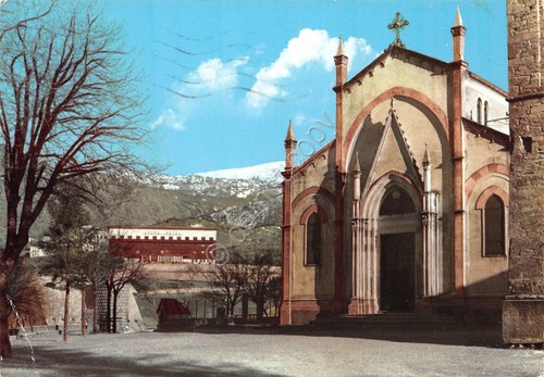 Cartolina S. Stefano d'Aveto Chiesa e Grand Hotel 1970 (Genova)