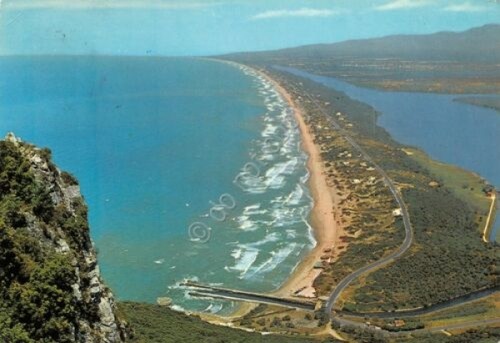 Cartolina Sabaudia panorama dal Circeo 1971