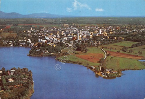 Cartolina Sabaudia veduta aerea 1985