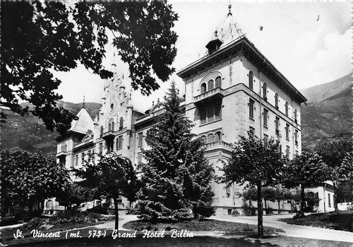 Cartolina Saint Vincent Grand Hotel Billia 1947
