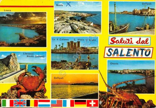 Cartolina Salento vedute varie località 1975