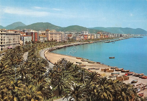 Cartolina Salerno Lungomare Trieste case alberghi anni '80