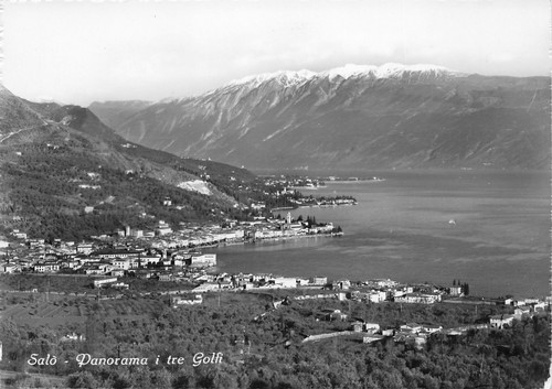 Cartolina Salò panorama dei tre Golfi