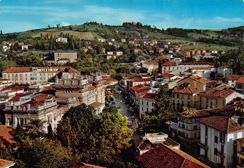 Cartolina Salsomaggiore panorama dall'alto anni '80