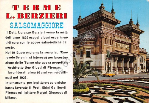 Cartolina Salsomaggiore Terme Berzieri e storia 1997 (Parma)