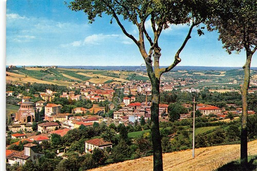 Cartolina Salsomaggiore Terme panorama paese case 1960