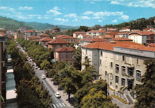 Cartolina Salsomaggiore Terme Viale Matteotti Istituto Baistrocchi