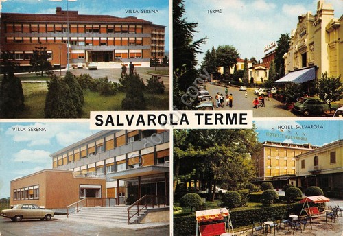 Cartolina Salvarola Terme 4 vedute Hotel Salvarola Villa Serena Terme