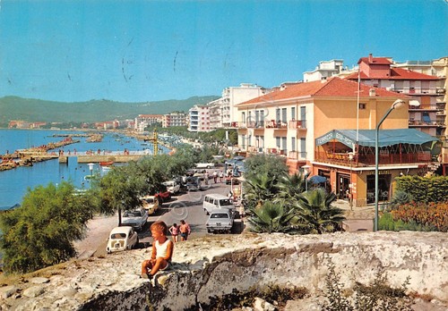 Cartolina San Bartolomeo al mare bar Porto auto bambino case …