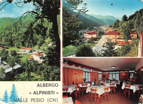 Cartolina San Bartolomeo Cuneo Albergo Alpinisti 3 vedute 1975