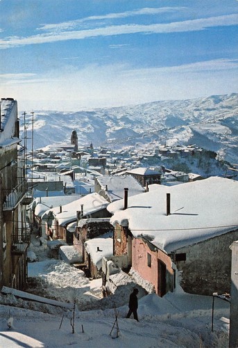 Cartolina San Bartolomeo in Galdo Benevento scorcio del paese