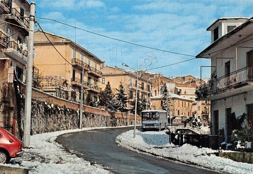 Cartolina San Bartolomeo in Galdo Benevento vista da Via Valforte