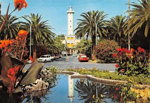 Cartolina San Benedetto del Tronto rotonda e faro auto d'epoca …