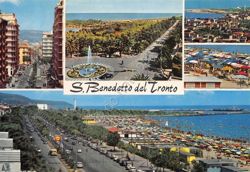 Cartolina San Benedetto del Tronto vedute varie cittadina spiaggia