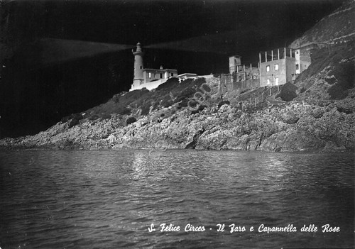 Cartolina San Felice Circeo Faro e Capannella delle Rose 1962