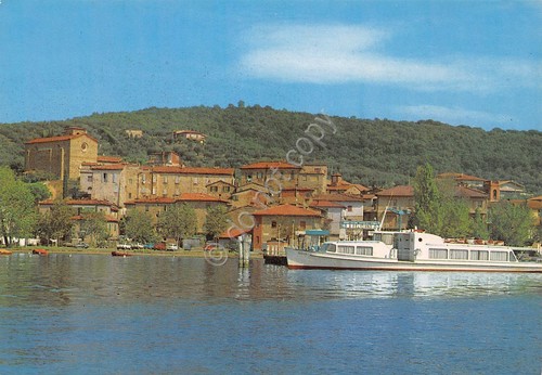 Cartolina San Feliciano sul lago Trasimeno panorama da lago imbarcadero …