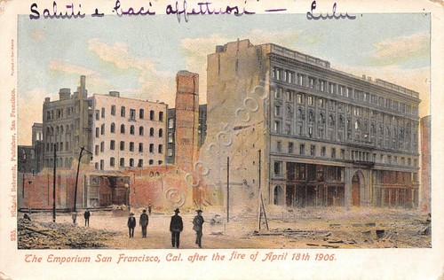 Cartolina San Francisco The Emporium after the fire of April …