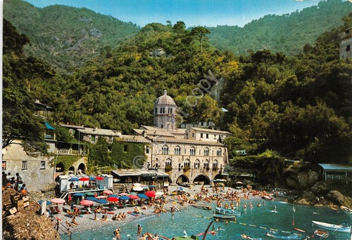Cartolina San Fruttuoso di Camogli Abbazia dei Doria e spiaggia …