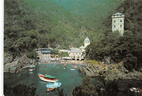 Cartolina San Fruttuoso di Camogli baia dal mare Timbro PT …