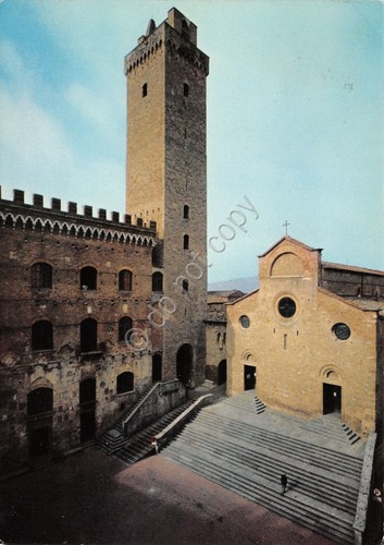 Cartolina San Giminiano Piazza del Duomo e Palazzo Comunale 1969 …