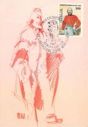 Cartolina San Ginesio Caldarola Centenario Morte Garibaldi Ill Craia 1982