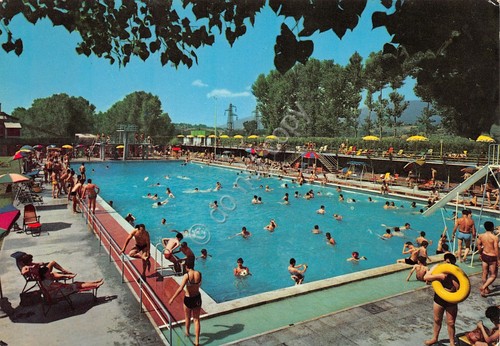 Cartolina San Giovanni Valdarno Piscina Las Vegas animata 1970