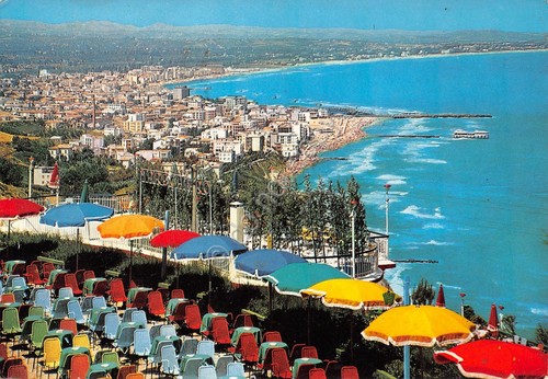 Cartolina San Giuliano Riviera Adriatica spiaggia e panorama 1966 (Rimini)