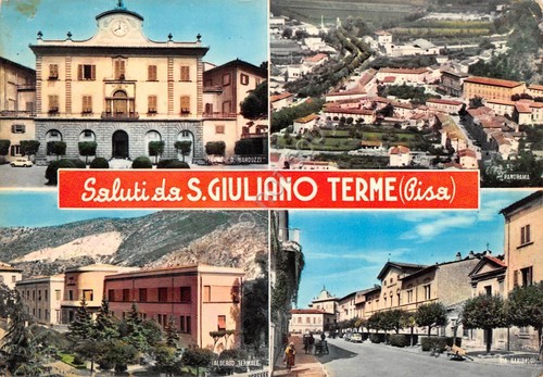 Cartolina San Giuliano Terme Pisa 4 vedute