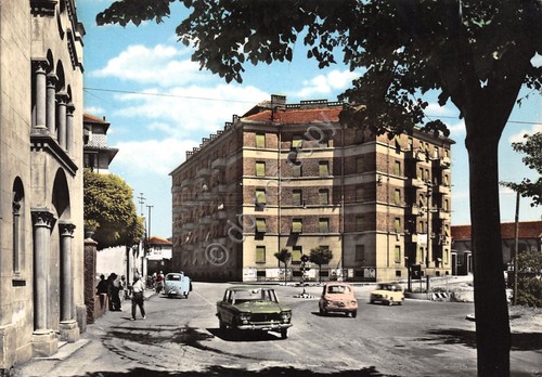 Cartolina San Giuseppe di Cairo Palazzo Ferrovieri 1970 auto d'epoca …