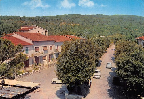 Cartolina San Giustino Valdarno Piazza Mercato casa auto impalcatura 1982