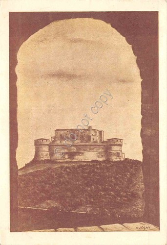 Cartolina San Leo Rocca di origine longobarda 1957 illustrata